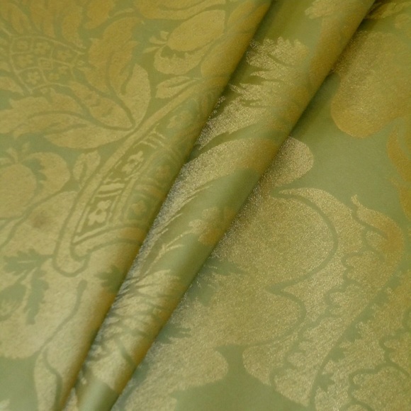 Beacon Hill Leaf Stencil Mint Julep Damask Fabric - Picture 4 of 8